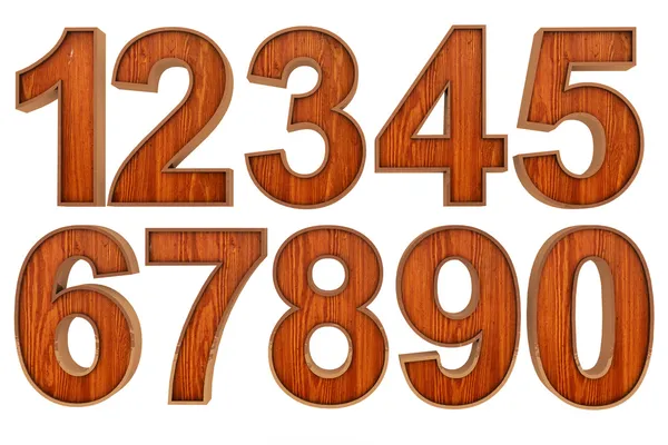 Números de madera —  Fotos de Stock