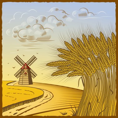 Wheat fields clipart