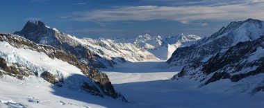 Panoramic view of Alps. Winter clipart