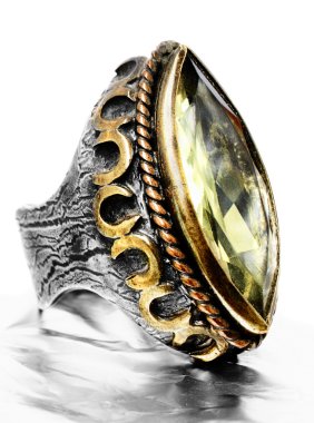 Ottoman silver ring. clipart