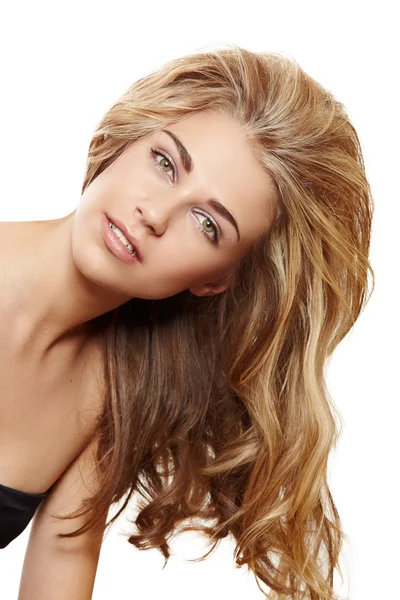 Blonde Frau mit langen Haaren — Stockfoto