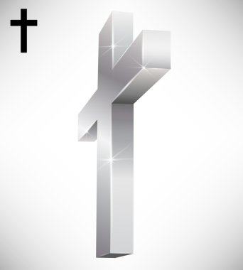 3d Metallic Cross clipart