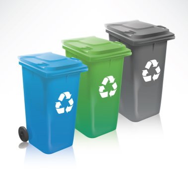 Modern Recycle Bins clipart