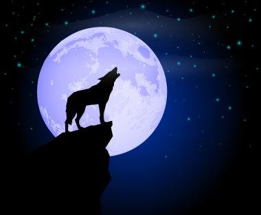 Wolf Howling clipart