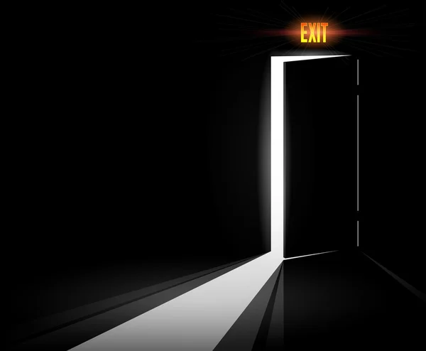 Open Exit Door — Stock Vector