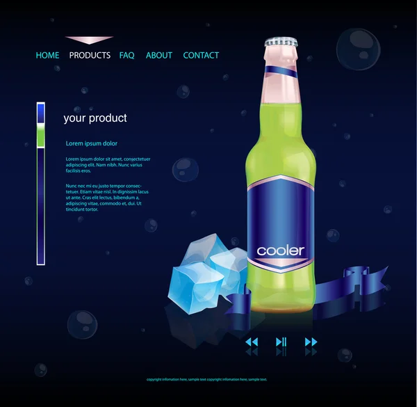 Sitio web del producto de bebidas — Vector de stock