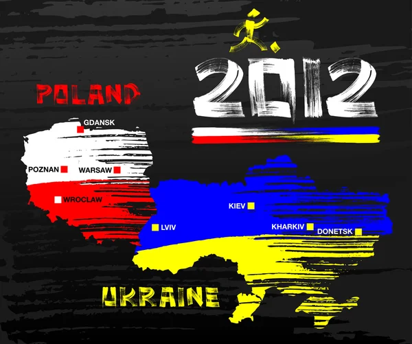 2012 Polonia y Ucrania — Vector de stock