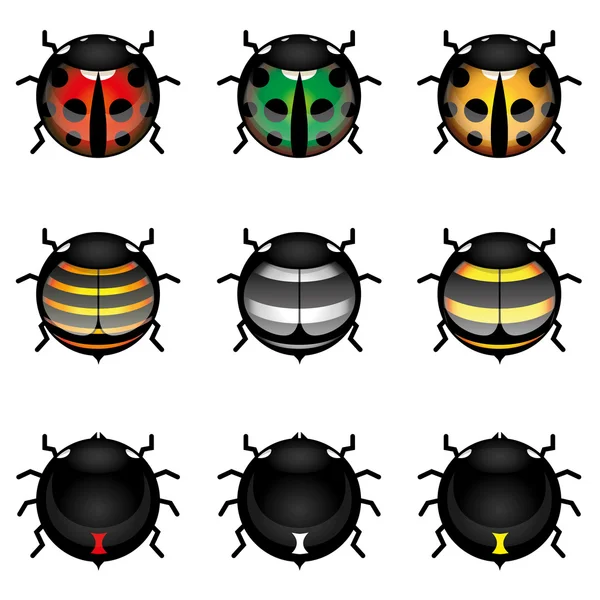 stock vector Cute insect collection