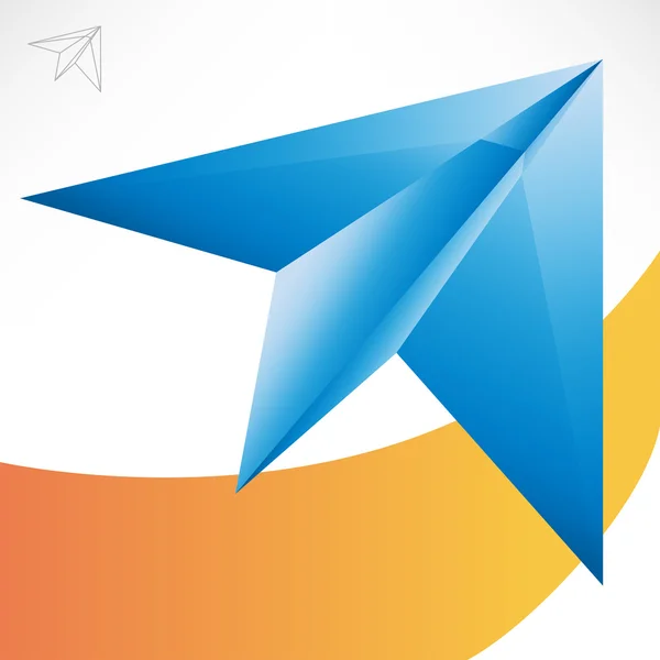 Avion en papier bleu — Image vectorielle