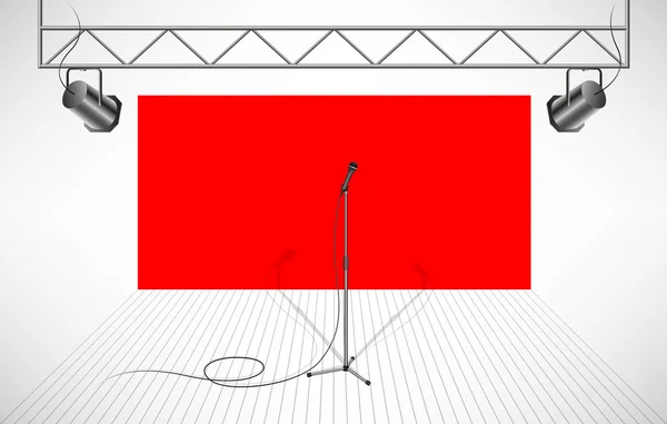 Studio with isolated microphone — Stock Vector