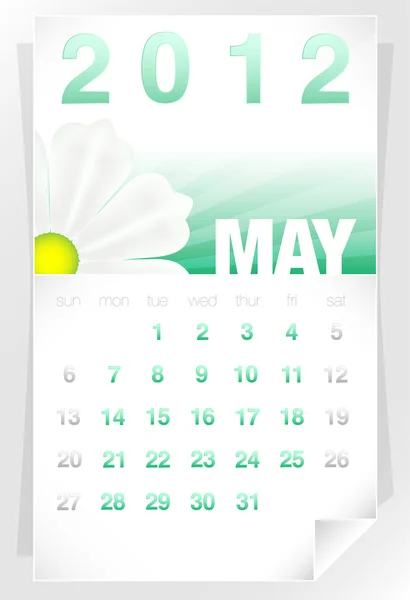 2012 Floral May Calendar — Stock Vector