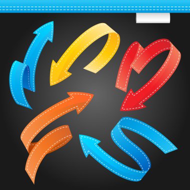 Colorful Arrows Set on black clipart