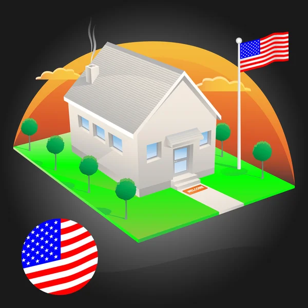 Amerikai ház — Stock Vector