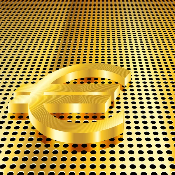 黄金のユーロの背景 — ストックベクタ
