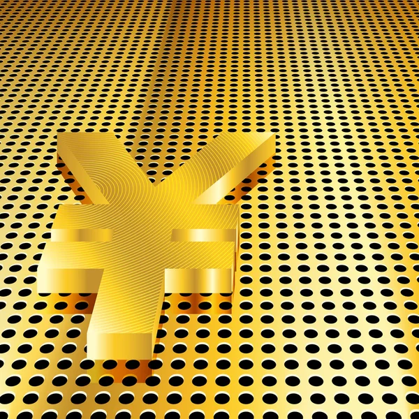 Golden Yen Background — Stock Vector
