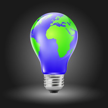 Light Bulb Shaped Earth clipart