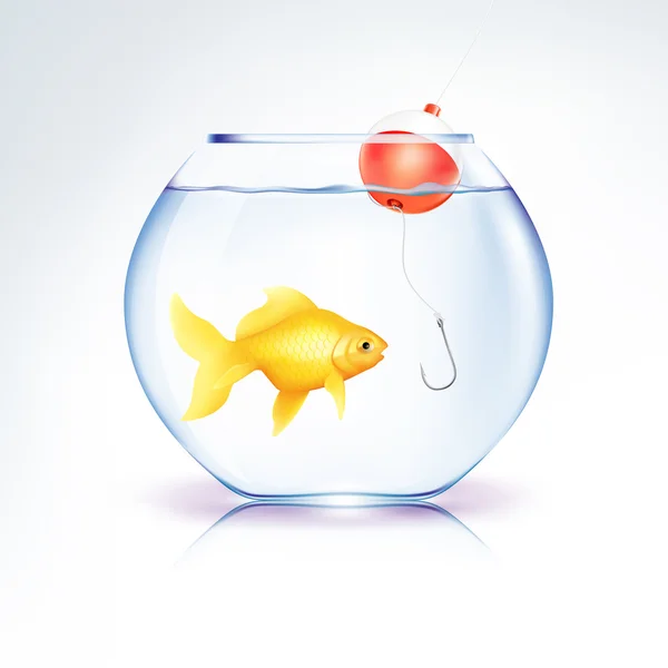 Conceptual Fish in danger — Stock Vector