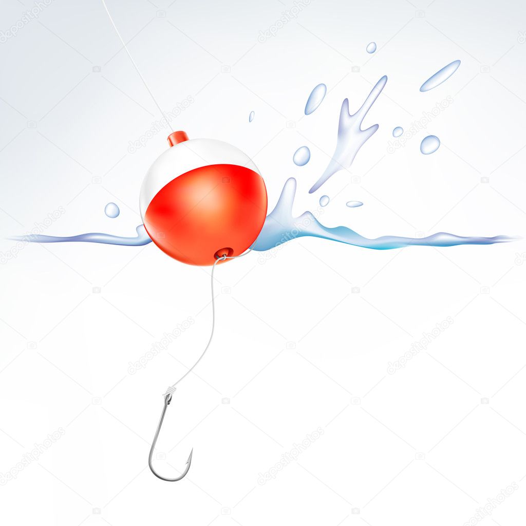 Fishing hook and bobber Stock Vector by ©TheModernCanvas 7499769