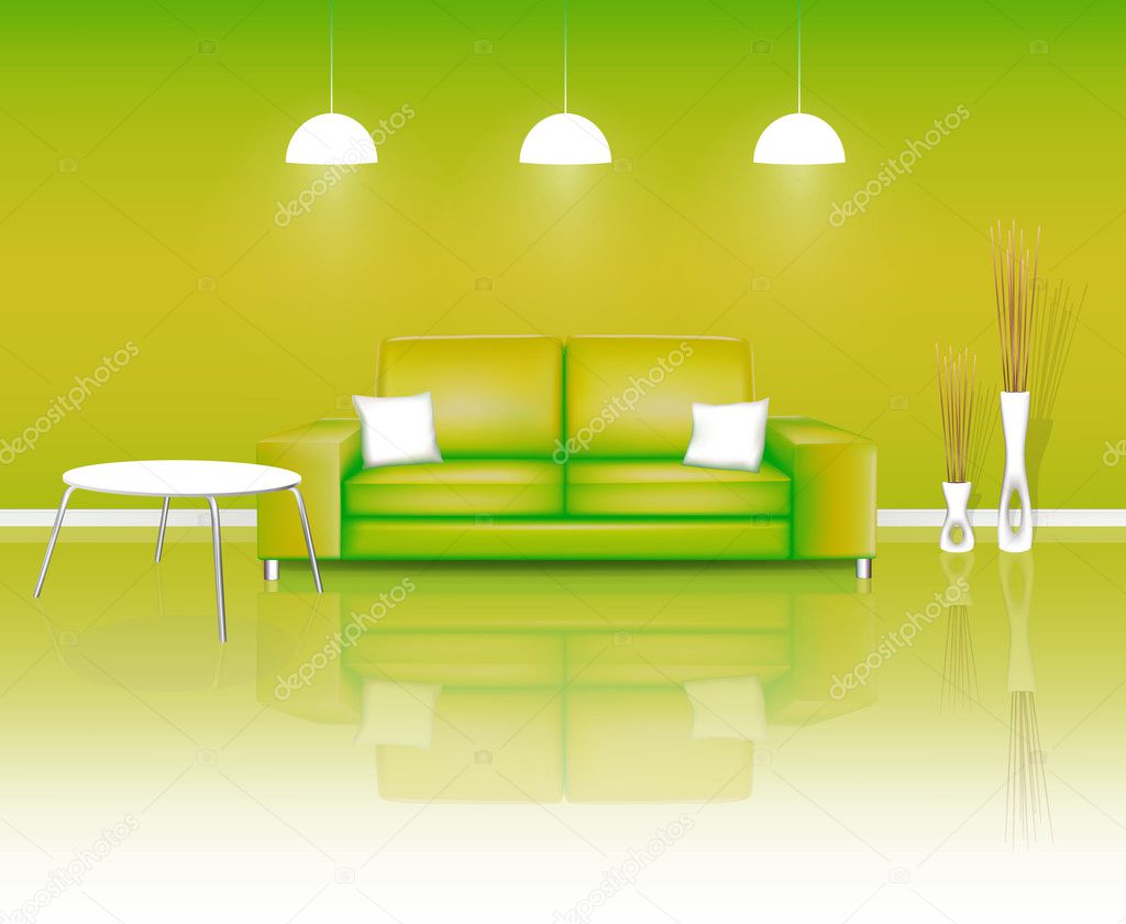 Modern Green Living Space