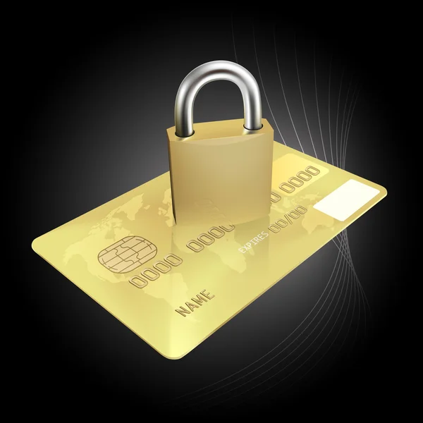 Concepto de seguridad de tarjetas de crédito — Archivo Imágenes Vectoriales