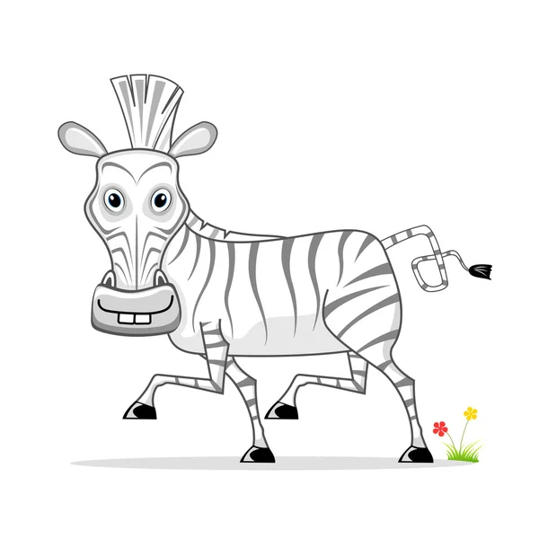 Karikatür zebra — Stok Vektör
