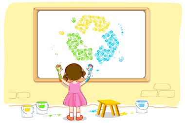 Girl making Recycle clipart