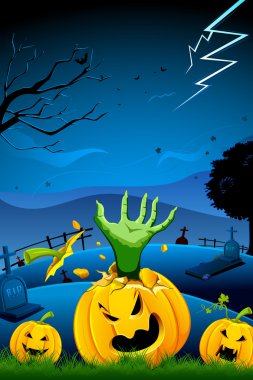 Hand coming out of Pumpkin clipart