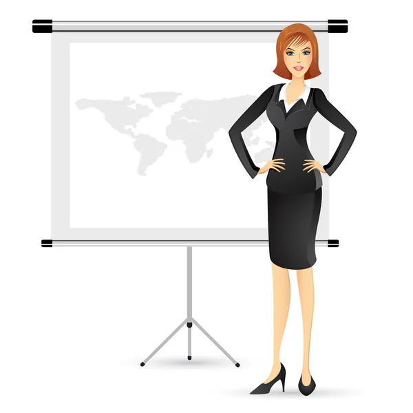 Businesslady giving Presentation — Stock Vector
