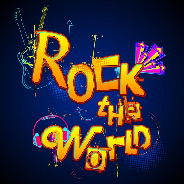 Rock die Welt — Stockvektor