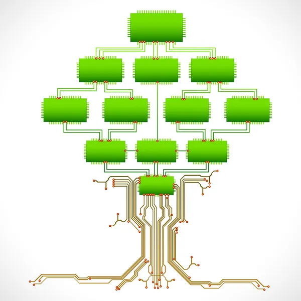 Technological Tree — Stock Vector