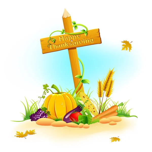 Groenten en fruit voor thanksgiving — Stockvector