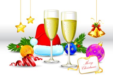 Drink Glass with Christmas element clipart