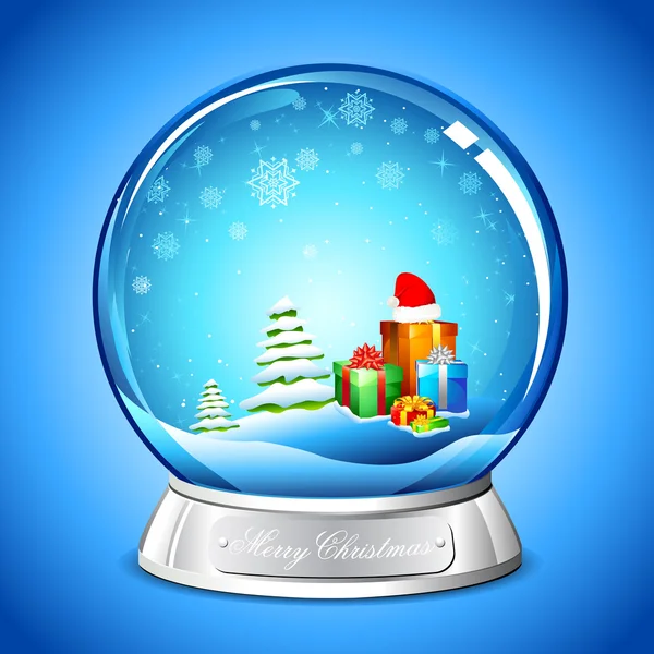 Bola de cristal de Navidad — Vector de stock