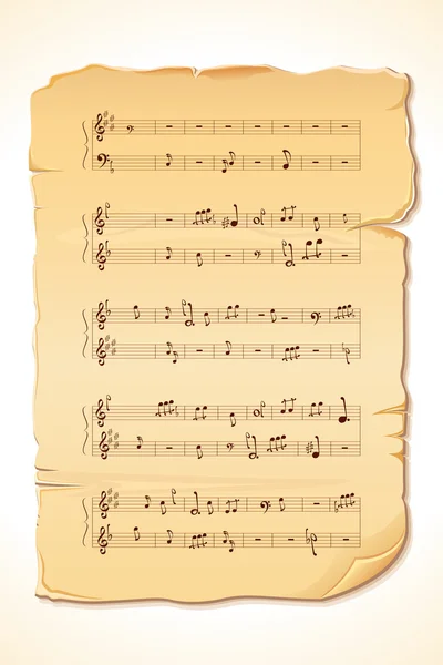 Hoja de notas musicales — Archivo Imágenes Vectoriales
