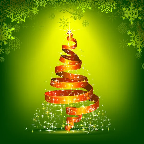 Nastro a forma di albero di Natale — Vettoriale Stock