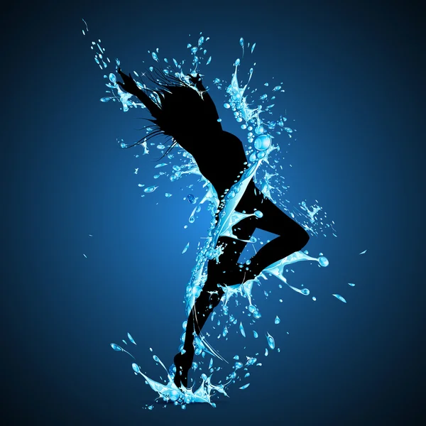 Splashing Dancing Lady — Stock Vector