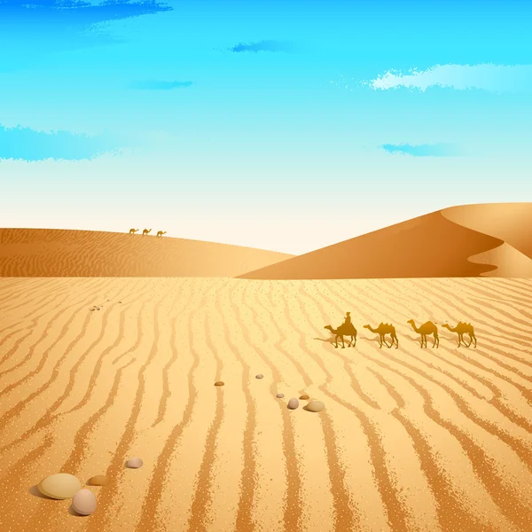 Velbloud v poušti — Stockový vektor