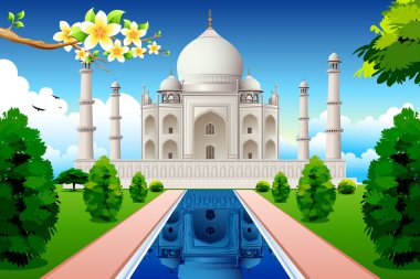 Front View of Taj Mahal clipart