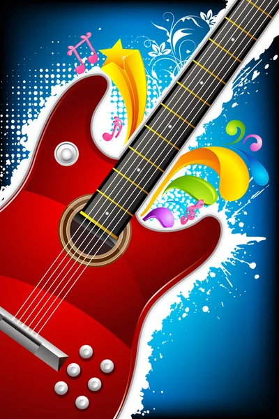 Guitarra colorida — Vector de stock