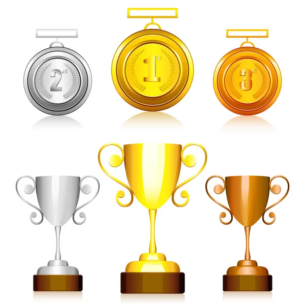 Medal and Trophy — Stock Vector