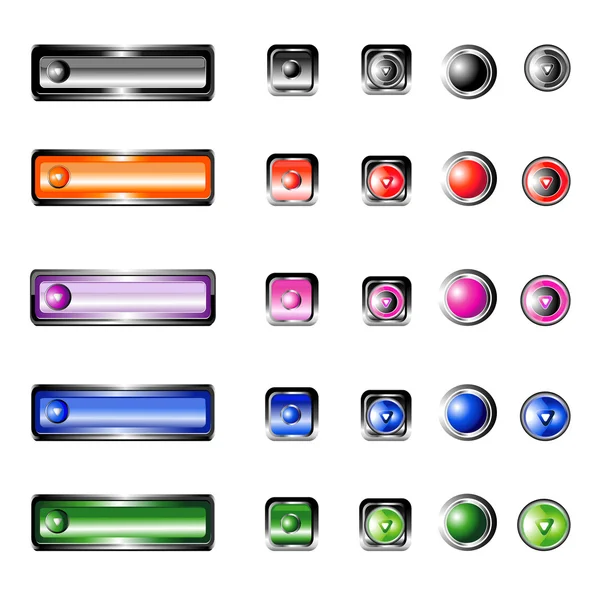 Renkli parlak düğme — Stok Vektör