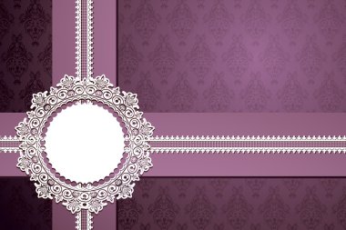 Lace Ribbon on Floral Background clipart