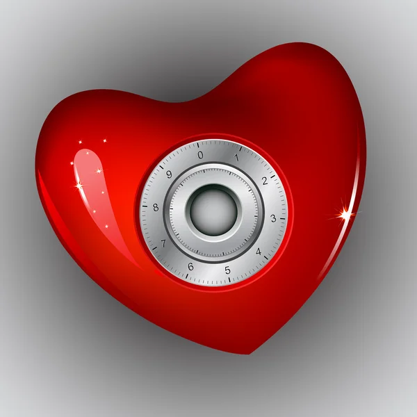 Комбінація блокування на серці — стоковий вектор