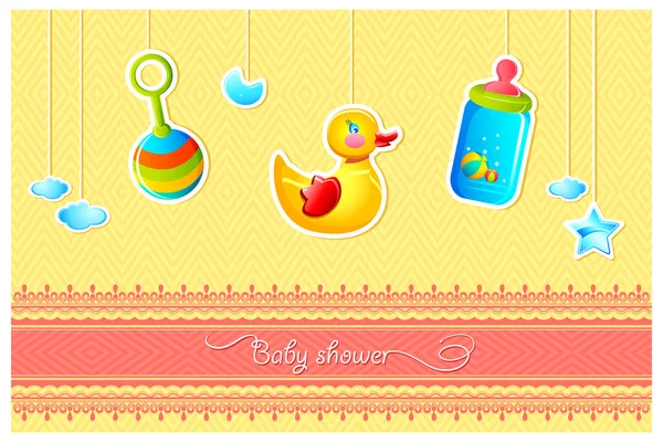 Carte de douche bébé — Image vectorielle