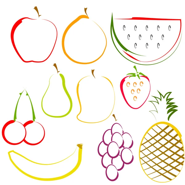 Fruits en ligne Art — Image vectorielle