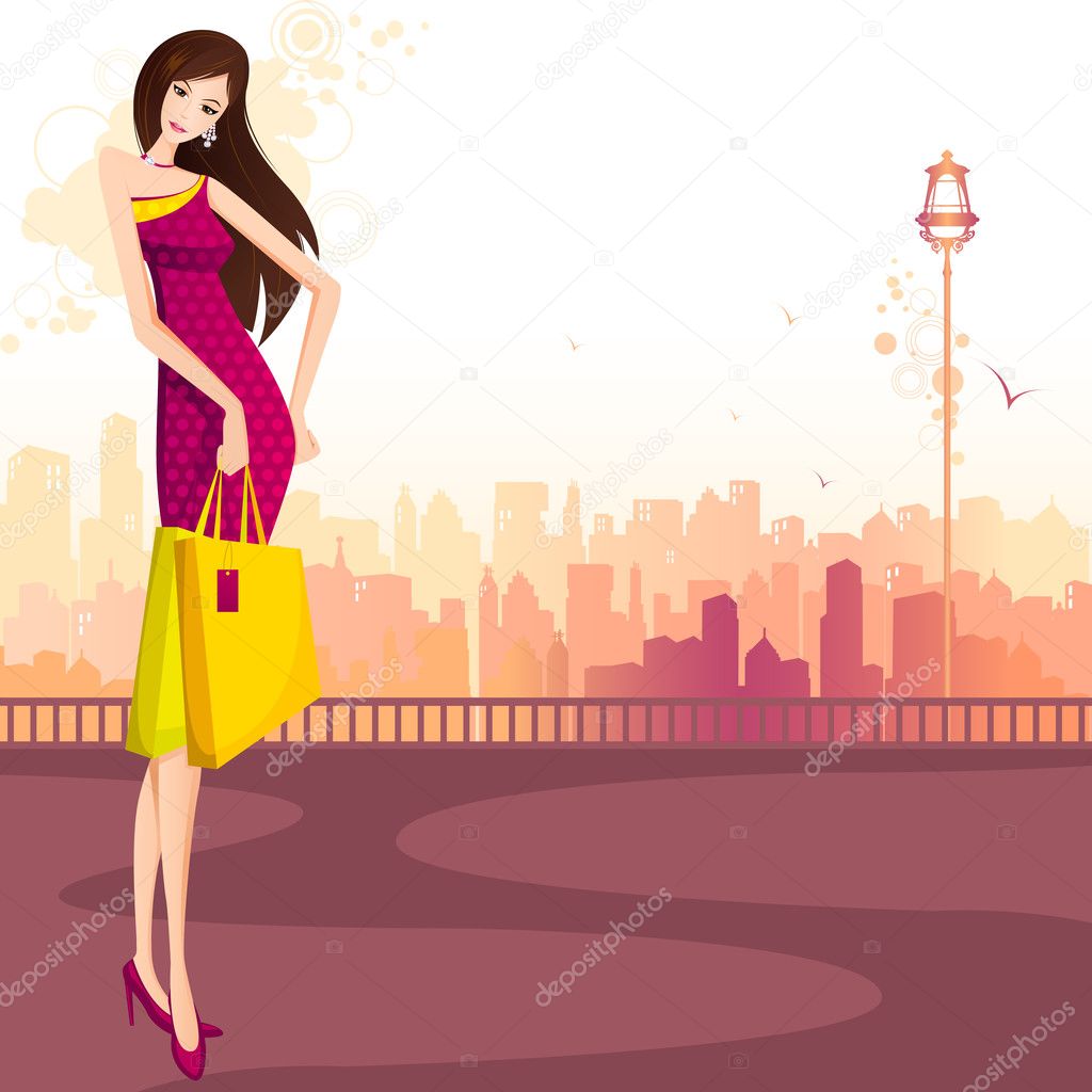 Lady with Shopping Bag