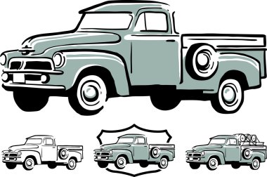 Vintage pick up truck clipart