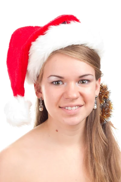Meisje viert Kerstmis — Stockfoto