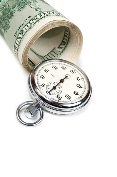 Δολάρια και χρονόμετρο — Φωτογραφία Αρχείου