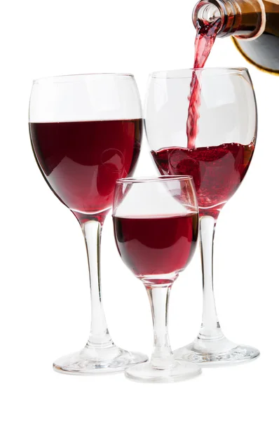Glas och en flaska vin — Stockfoto